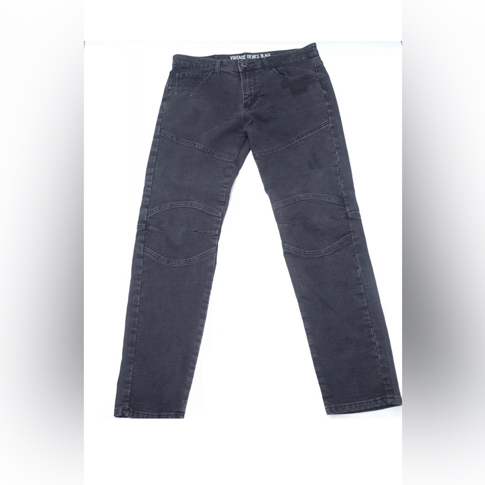 Vintage Genes Black Slim Straight Fit Mens Black, Size 30